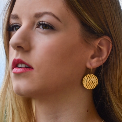 Large Syracuse gold plated earrings
