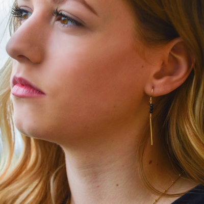 Mina black spinel earrings