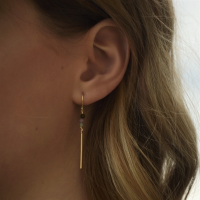 Mina tourmaline gold plated earrings