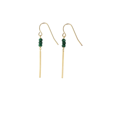 Mina Malachite gold plated earrings