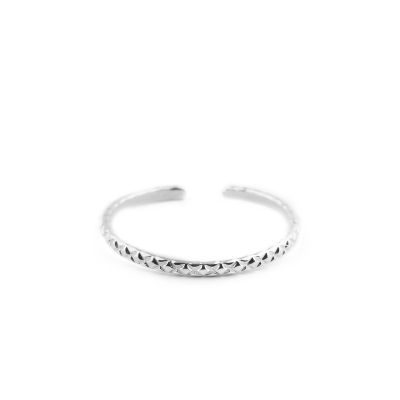 Crossed Ring Silver Plated