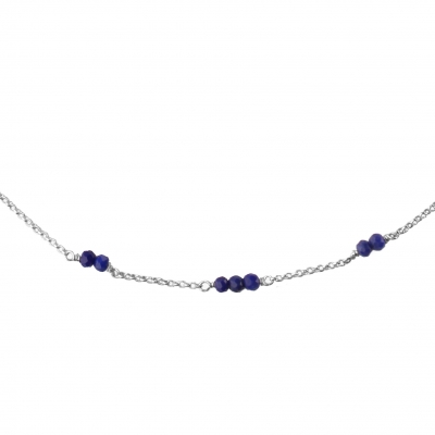 Mina 5 lapis-lazuli Necklace Silver Plated