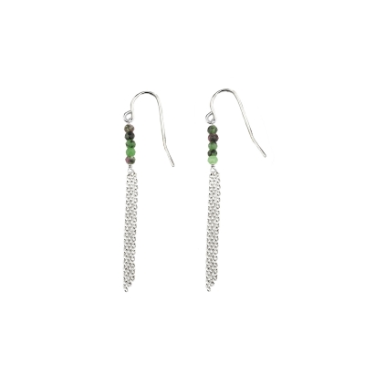 Mina 5 rubis zoisites earrings silver plated