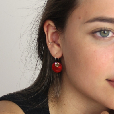 Shell red earrings