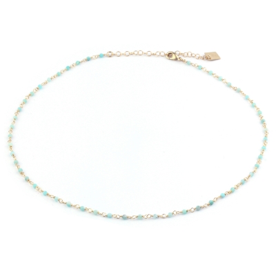 Dumbo Amazonite Necklace Gold Plated