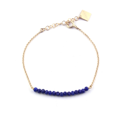 Bracelet Mina lapis lazuli doré à l'or fin