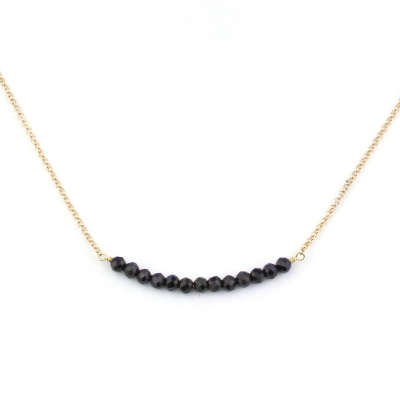 Mina black spinelle Necklace Gold Plated