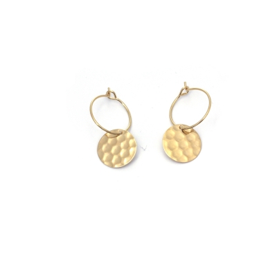 Petites boucles d'oreilles Syracuse dorées à l'or fin