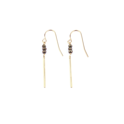 Mina pyrite gold plated earrings
