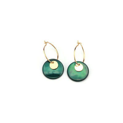 Shell duck green earrings