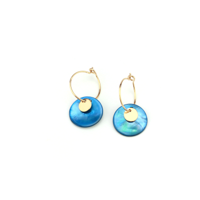 Shell light blue earrings
