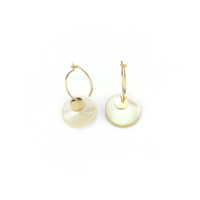 Boucles d'oreilles Shell brute doré à l'or fin