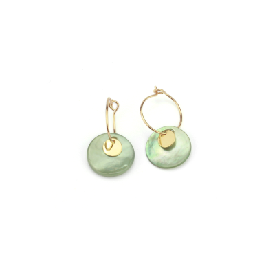 Boucles d'oreilles Shell opaline doré à l'or fin