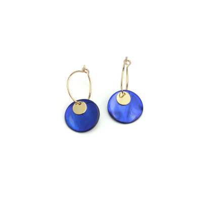 Shell electric blue earrings