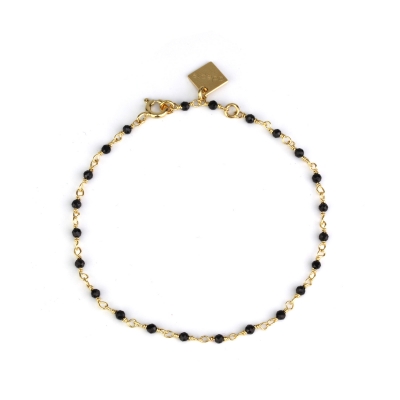 Dumbo black spinel gold plated bracelet
