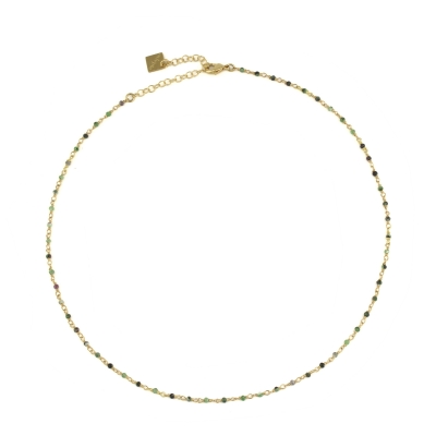 Collier Dumbo rubis zoisites doré à l'or fin