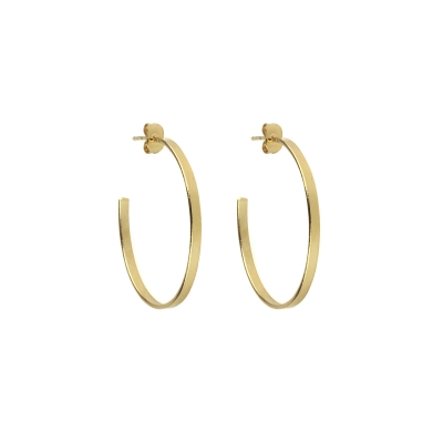 Julie Flat Hoop earrings Gold Plated