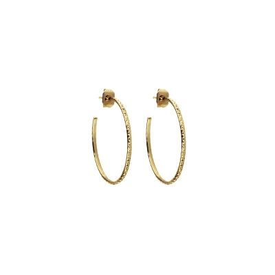 Medium crossed hoop earrings gold plated
