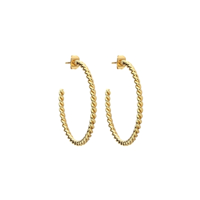 Twist hoop earrings gold plated