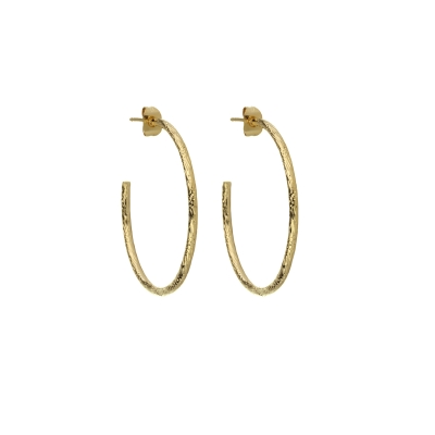 Cat hoop earrings gold plated