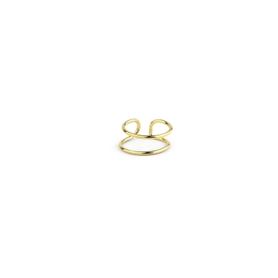 Cuff double lisse doré à l'or fin