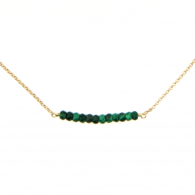 Collier Mina 13 malachite doré à l'or fin