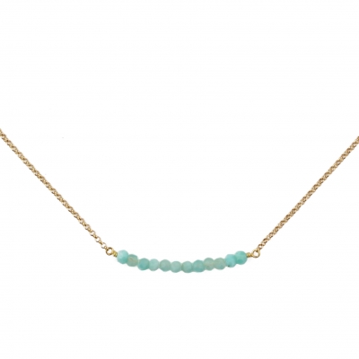 Collier Mina amazonite doré à l'or fin