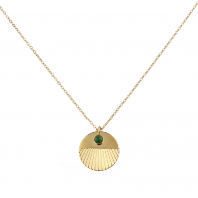 Nyx Malachite Necklace Gold Plated