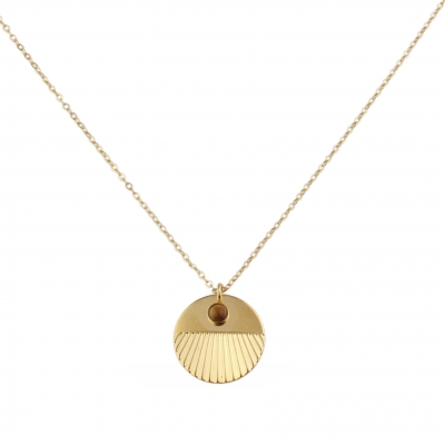 Nyx Tiger Eye Necklace Gold Plated