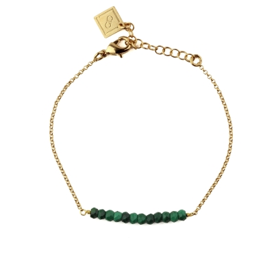 Bracelet Mina malachite doré à l'or fin