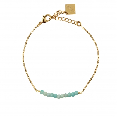 Bracelet Mina amazonite doré à l'or fin