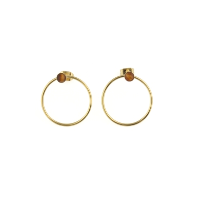 Nyx Tiger's eye gold plated earrings