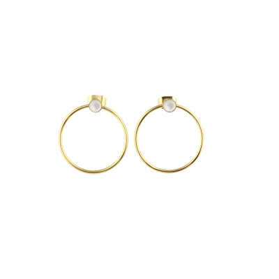 Nyx mother of pearl gold plated earrings