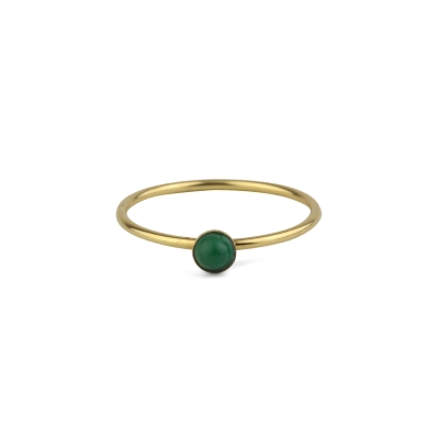 Bague Nyx Malachite plaquée or