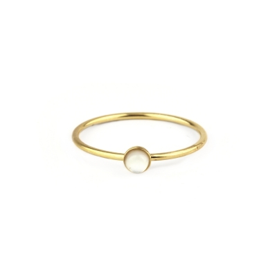 Nyx Ring White Mother of Pearl Gold Plated