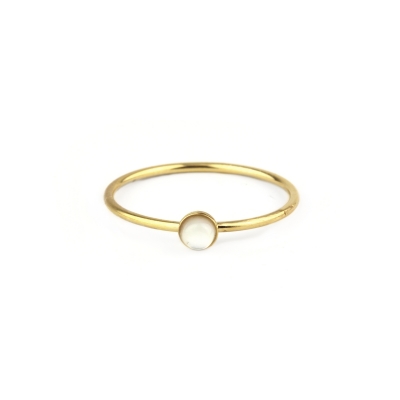 Bague Nyx Nacre Blanche plaquée or