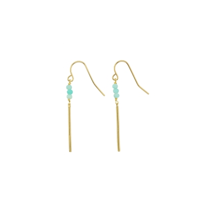 Mina3 amazonite gold plated earring