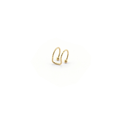Mini Cuff double diamanté doré à l'or fin