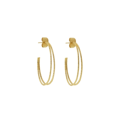 Large double hoop sophie earrings gold plated