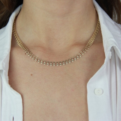 Collier Roses doré à l'or fin